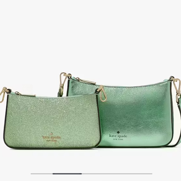 NWT KATE SPADE Cbody Duo Seawater Glitter Duet Set of 2 Purses - Picture 2 of 10